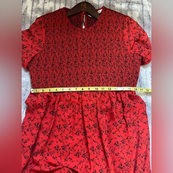 Zara Smocked Floral Maxi Dress Size Large - Picture 5 of 11